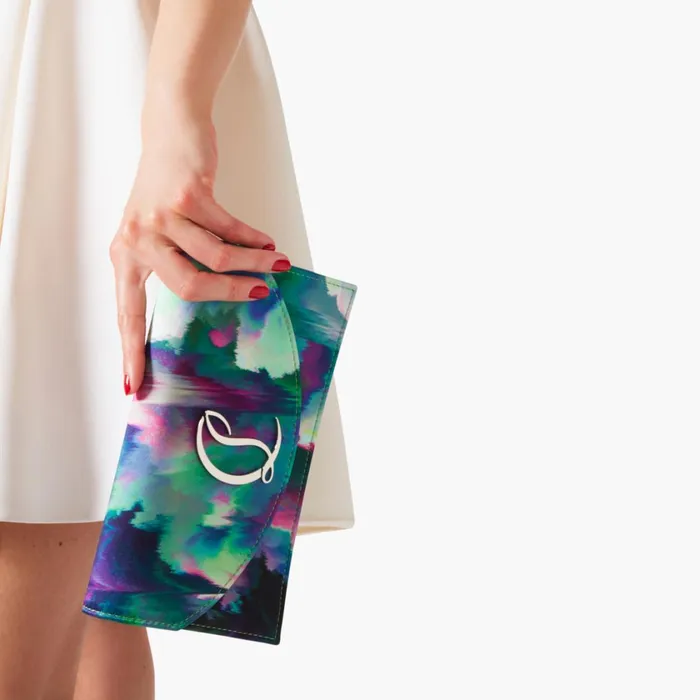Women Loubi54 Clutch 8211 Crepe Satin Melancholia Print 8211 Multicolor Multicolor Christian Louboutin Shoulder Bags