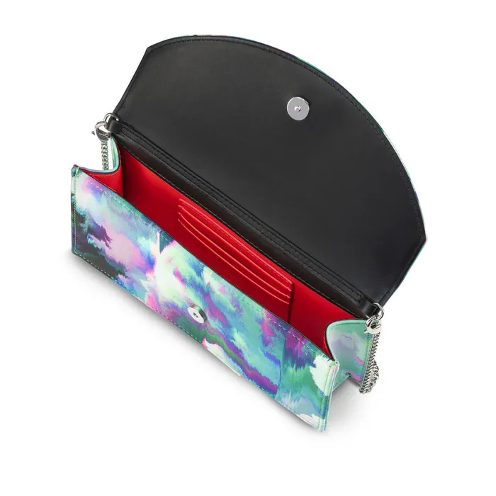 Women Loubi54 Clutch 8211 Crepe Satin Melancholia Print 8211 Multicolor Multicolor Christian Louboutin Shoulder Bags