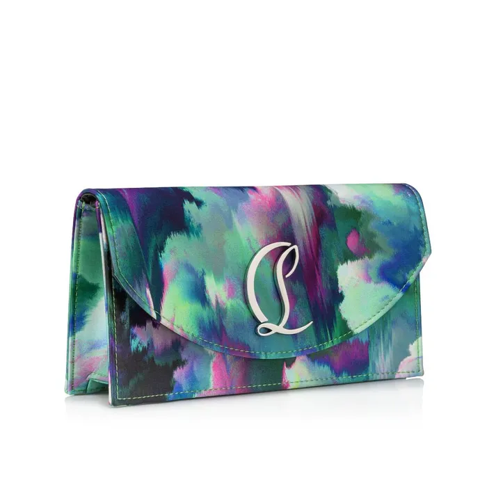 Women Loubi54 Clutch 8211 Crepe Satin Melancholia Print 8211 Multicolor Multicolor Christian Louboutin Shoulder Bags
