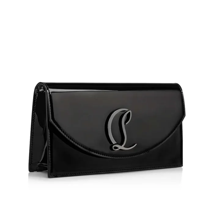 Women Loubi54 Clutch 8211 Patent Calf And Metal 8211 Black Black Christian Louboutin Clutches and Evening Bags