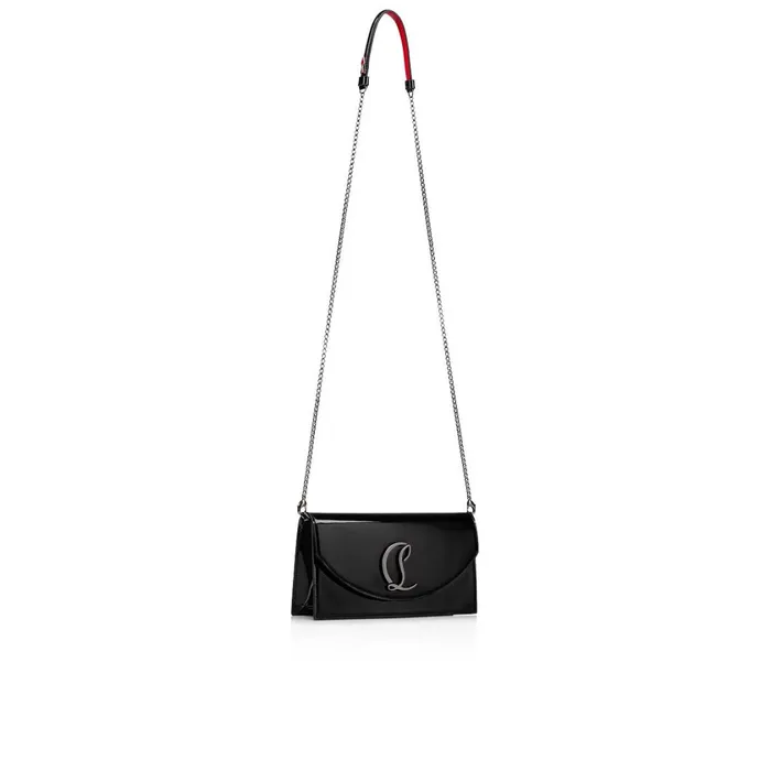 Women Loubi54 Clutch 8211 Patent Calf And Metal 8211 Black Black Christian Louboutin Clutches and Evening Bags