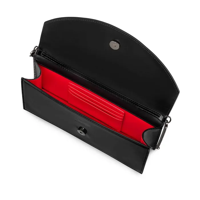 Women Loubi54 Clutch 8211 Patent Calf And Metal 8211 Black Black Christian Louboutin Clutches and Evening Bags