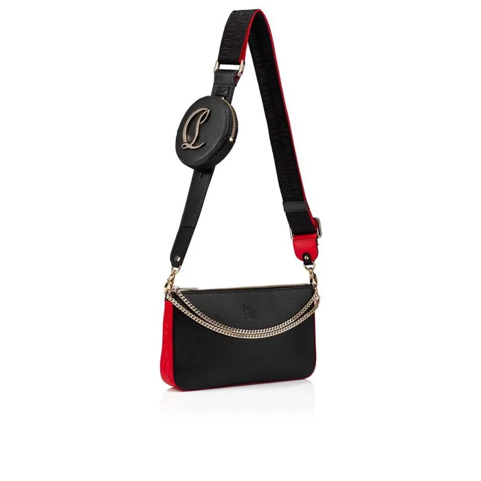 Women Loubila Hybrid Crossbody Bag 8211 Calf Leather 8211 Black Black Christian Louboutin Crossbody Bags Women Loubila Hybrid Crossbody Bag 8211 Calf Leather 8211 Black Black Christian Louboutin Crossbody Bags