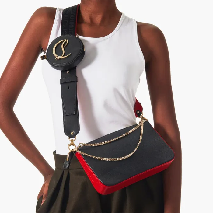 Women Loubila Hybrid Crossbody Bag 8211 Calf Leather 8211 Black Black Christian Louboutin Crossbody Bags