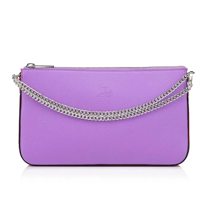 Women Loubila Hybrid Shoulder Bag 8211 Grained Calf Leather 8211 Frou Frou Purple Christian Louboutin Shoulder Bags