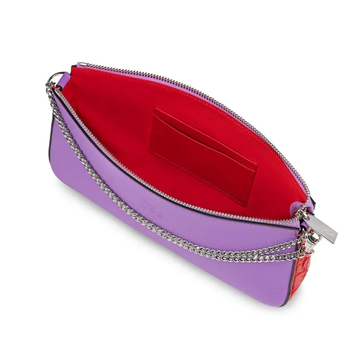 Women Loubila Hybrid Shoulder Bag 8211 Grained Calf Leather 8211 Frou Frou Purple Christian Louboutin Shoulder Bags