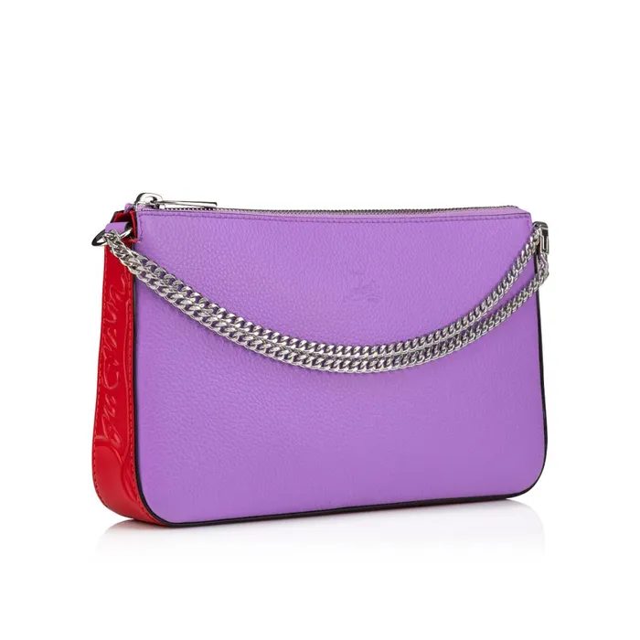 Women Loubila Hybrid Shoulder Bag 8211 Grained Calf Leather 8211 Frou Frou Purple Christian Louboutin Shoulder Bags