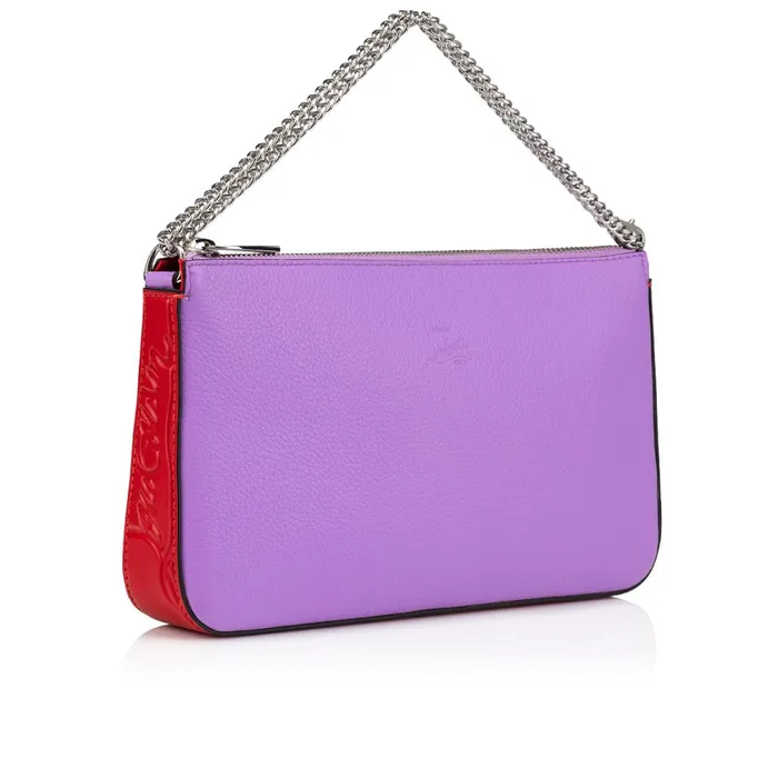 Women Loubila Hybrid Shoulder Bag 8211 Grained Calf Leather 8211 Frou Frou Purple Christian Louboutin Shoulder Bags