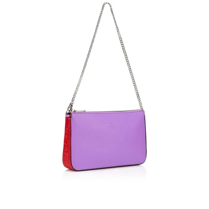 Women Loubila Hybrid Shoulder Bag 8211 Grained Calf Leather 8211 Frou Frou Purple Christian Louboutin Shoulder Bags