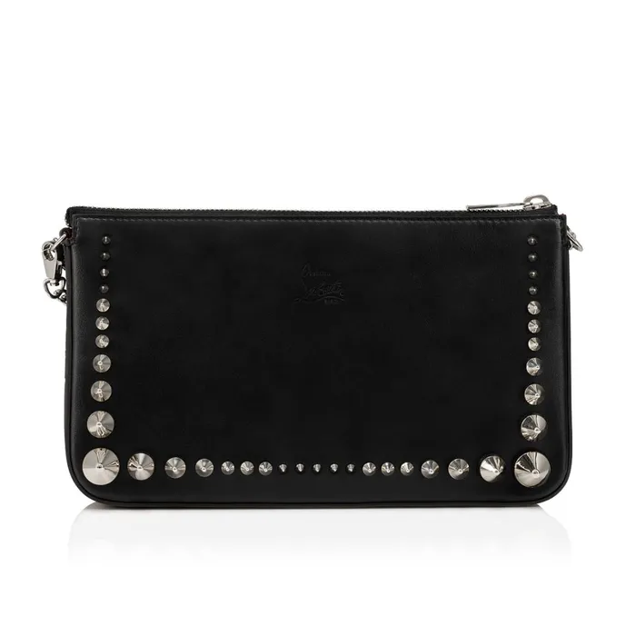 Women Loubila Shoulder Bag 8211 Calf Leather Rubber And Spikes 8211 Black Black Christian Louboutin Shoulder Bags