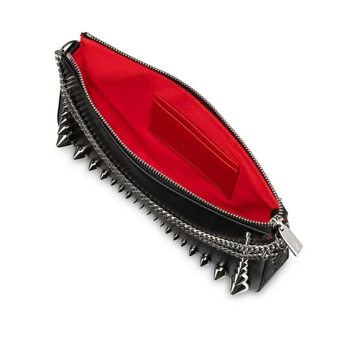 Women Loubila Shoulder Bag 8211 Calf Leather Rubber And Spikes 8211 Black Black Christian Louboutin Shoulder Bags