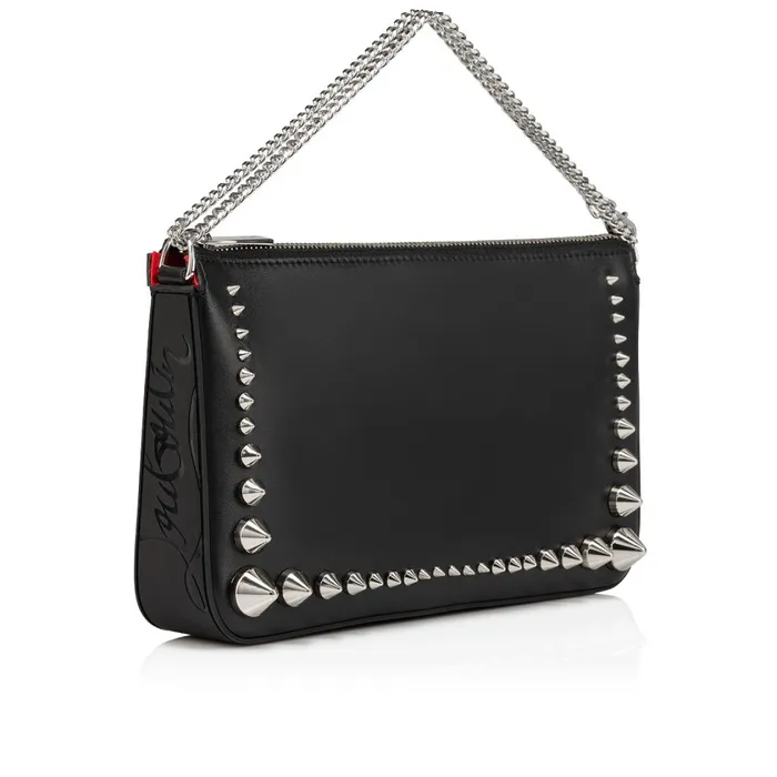 Women Loubila Shoulder Bag 8211 Calf Leather Rubber And Spikes 8211 Black Black Christian Louboutin Shoulder Bags