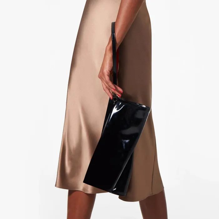 Women Loubitwist Clutch 8211 Patent Calf 8211 Black Black Christian Louboutin Clutches and Evening Bags