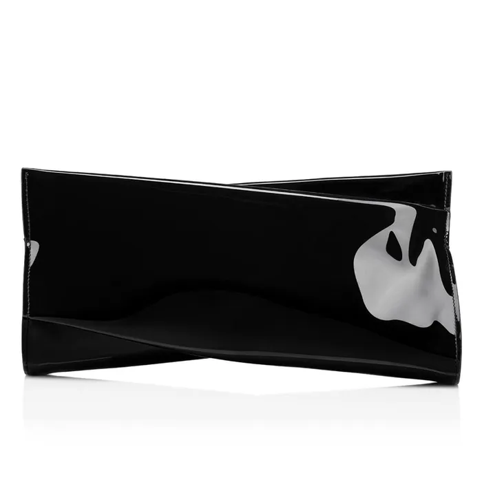 Women Loubitwist Clutch 8211 Patent Calf 8211 Black Black Christian Louboutin Clutches and Evening Bags