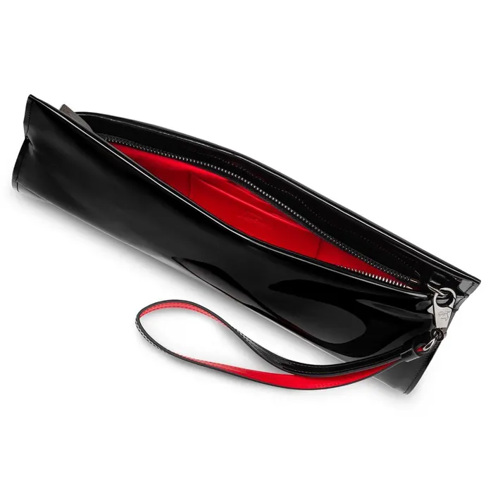 Women Loubitwist Clutch 8211 Patent Calf 8211 Black Black Christian Louboutin Clutches and Evening Bags