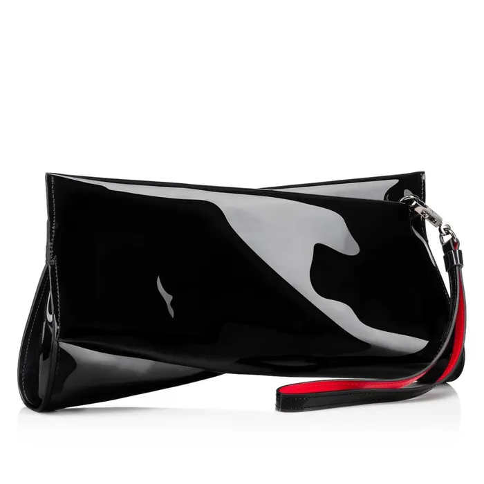 Women Loubitwist Clutch 8211 Patent Calf 8211 Black Black Christian Louboutin Clutches and Evening Bags