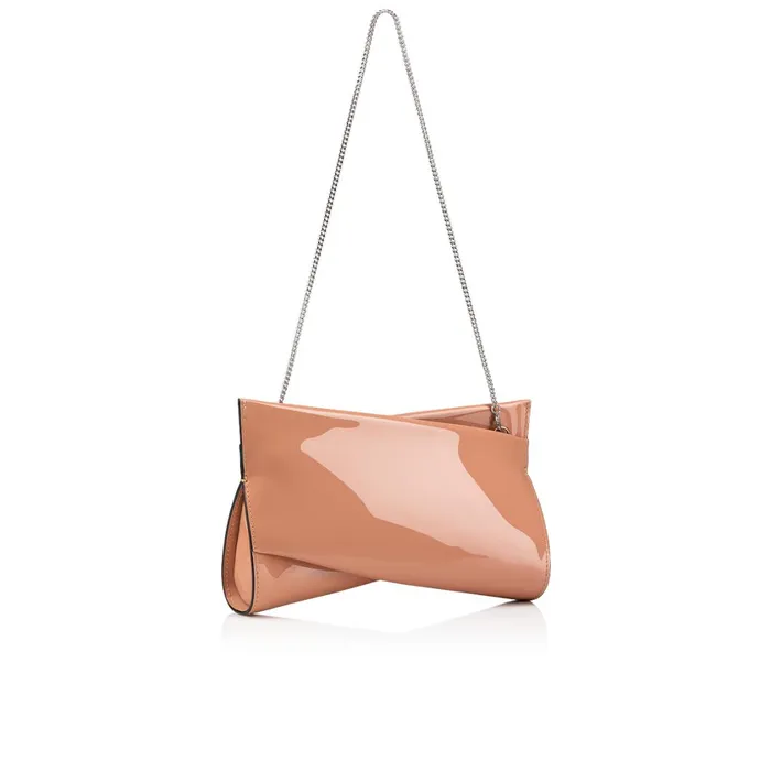 Women Loubitwist Small Clutch 8211 Patent Calf 8211 Nude Nude Christian Louboutin Shoulder Bags