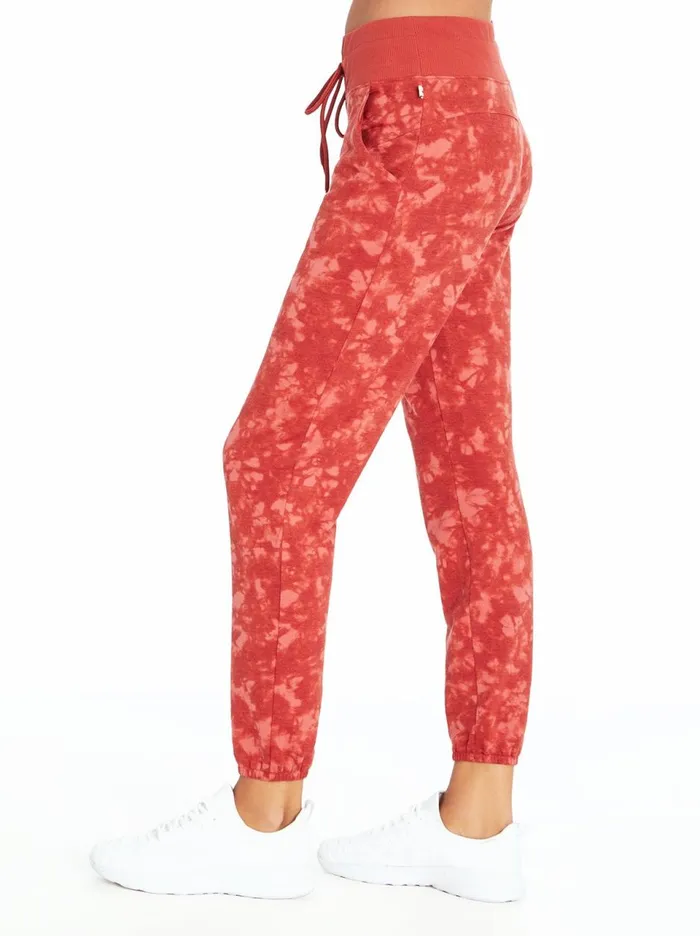 Women Loungewear Jessica Simpson Felicity Jogger In Mineral Red Ink Tie Dye Mineral Red Ink Tie Dye
