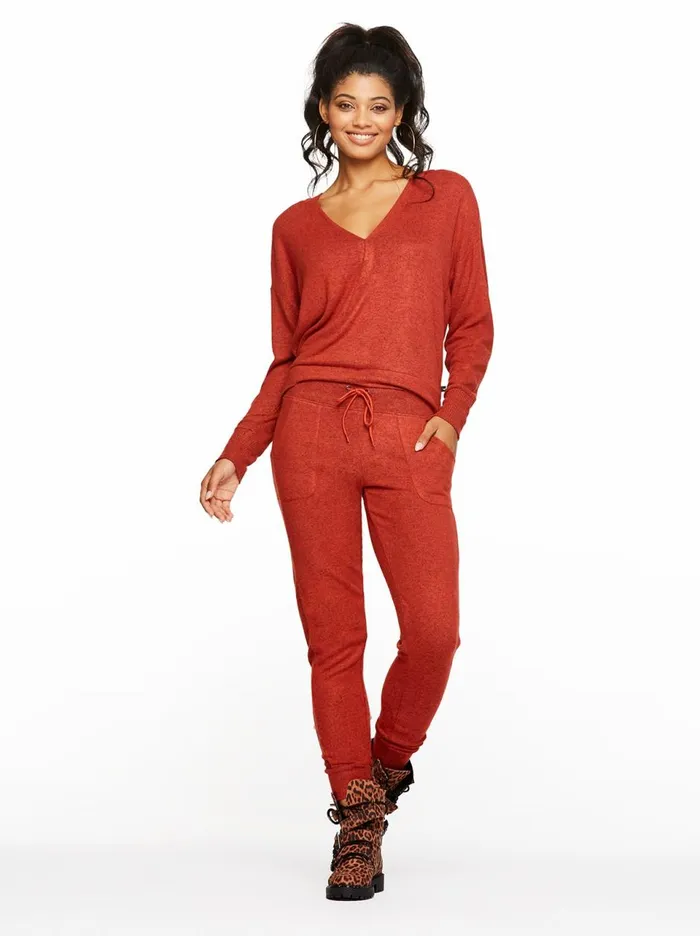 Women Loungewear Jessica Simpson Lola Pullover In Bossa Nova Heather Bossa Nova