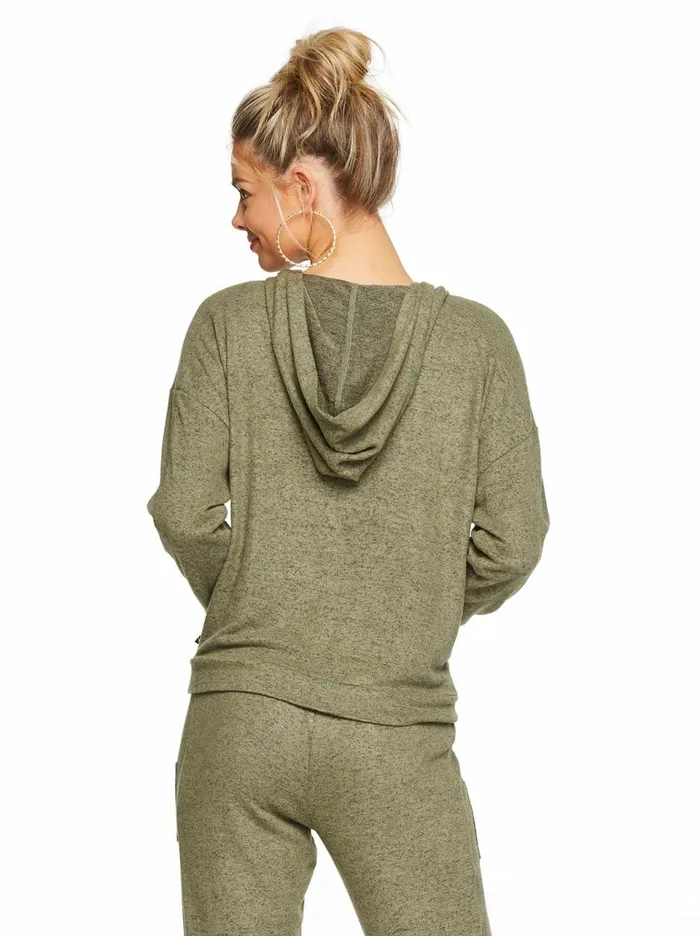 Women Loungewear Jessica Simpson Lola Pullover In Heather Lichen Green Heather Lichen Green