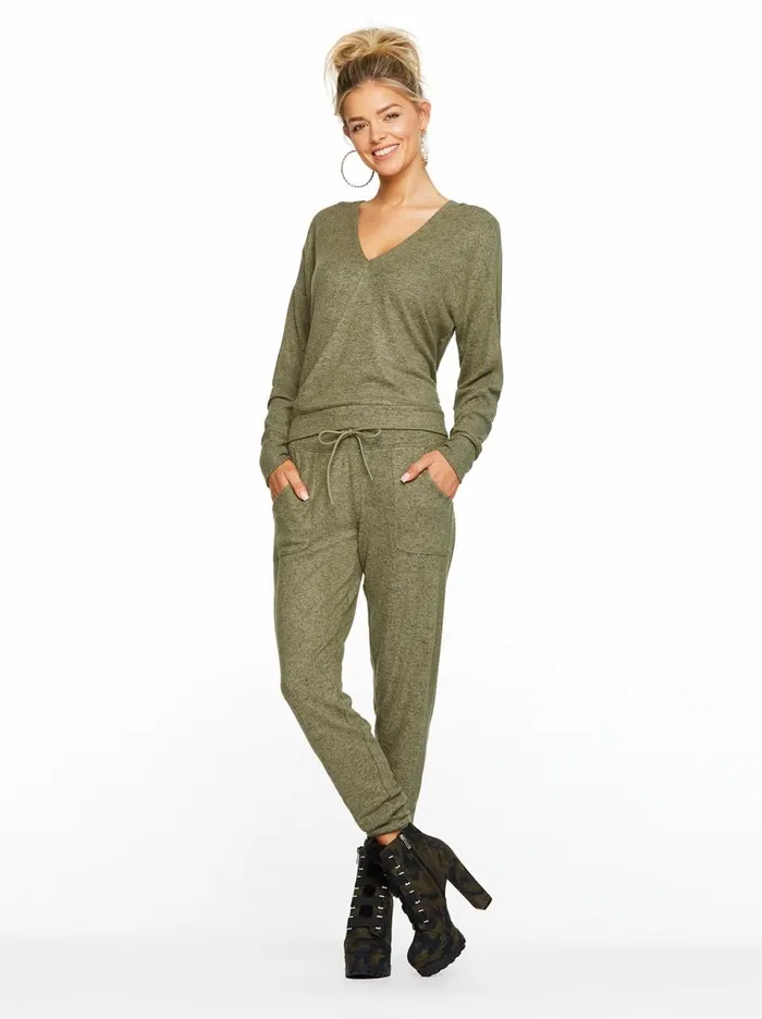 Women Loungewear Jessica Simpson Lola Pullover In Heather Lichen Green Heather Lichen Green