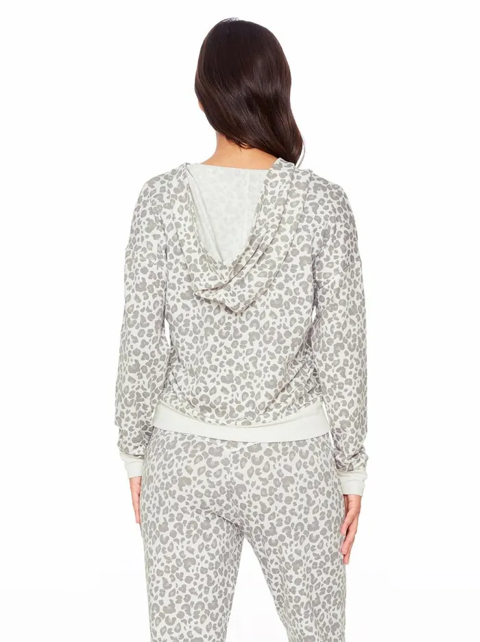 Women Loungewear Jessica Simpson Sunnyside Hoodie In Silver Filigree Painted Leopard Silver Filigree Painted Leopard