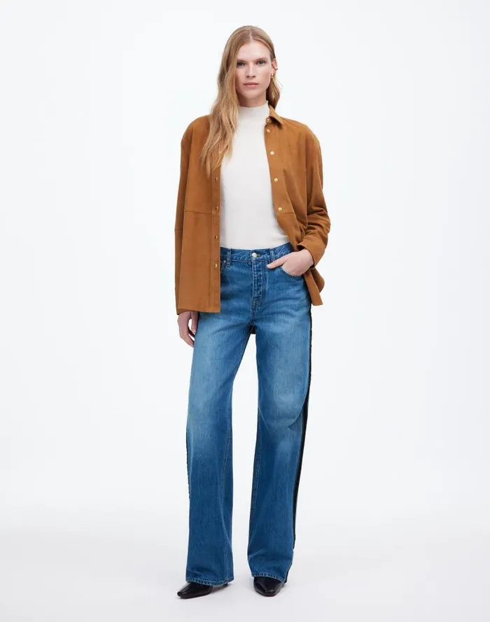 Women LowSlung Baggy Jeans Fennbrook Wash Madewell Jeans