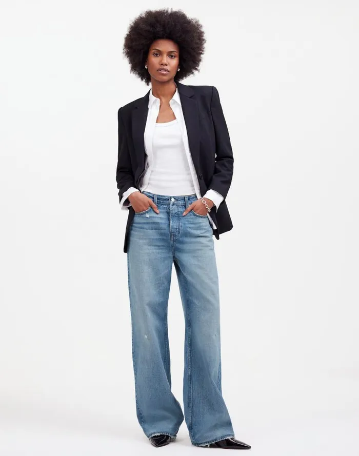 Women LowSlung Baggy Jeans Hamburg Wash Madewell Jeans