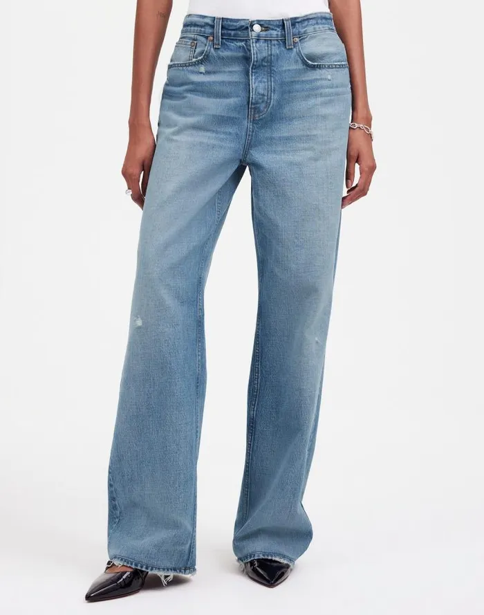 Women LowSlung Baggy Jeans Hamburg Wash Madewell Jeans