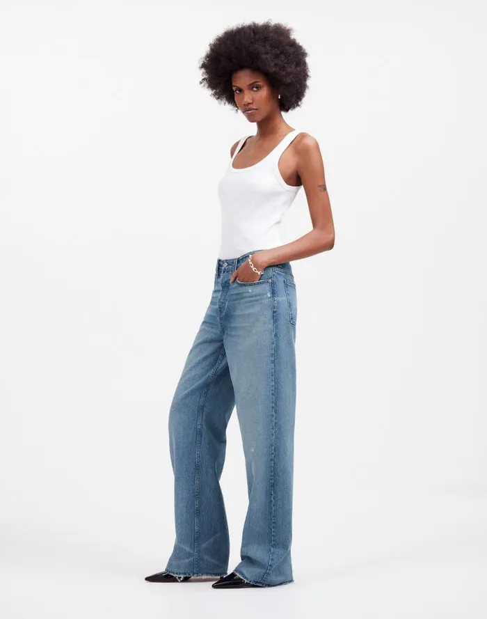 Women LowSlung Baggy Jeans Hamburg Wash Madewell Jeans