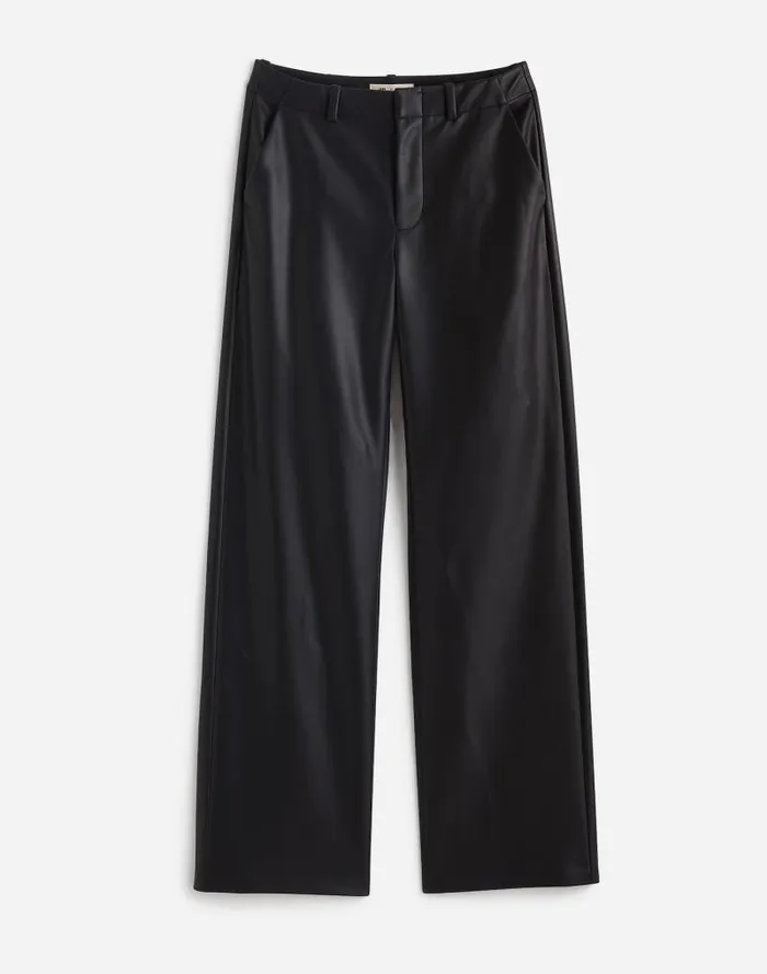 Women LowSlung Baggy Pants In Faux Leather Black Madewell Pants