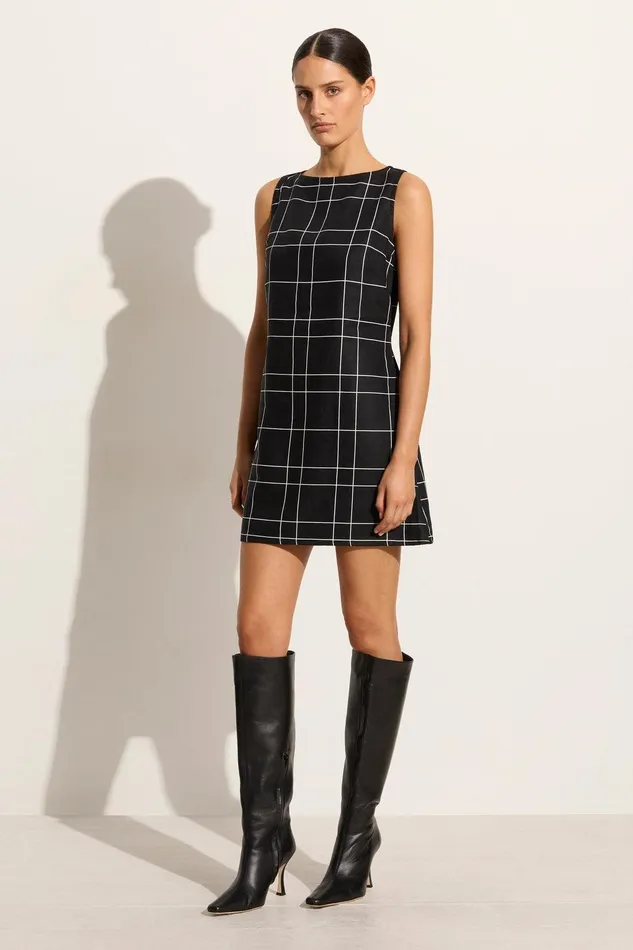 Women Lui Mini Dress Letizia Check Black Faithfull The Brand Dresses Women Lui Mini Dress Letizia Check Black Faithfull The Brand Dresses