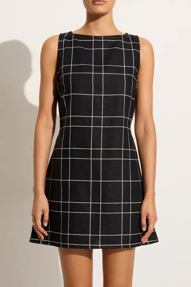 Women Lui Mini Dress Letizia Check Black Faithfull The Brand Dresses Women Lui Mini Dress Letizia Check Black Faithfull The Brand Dresses