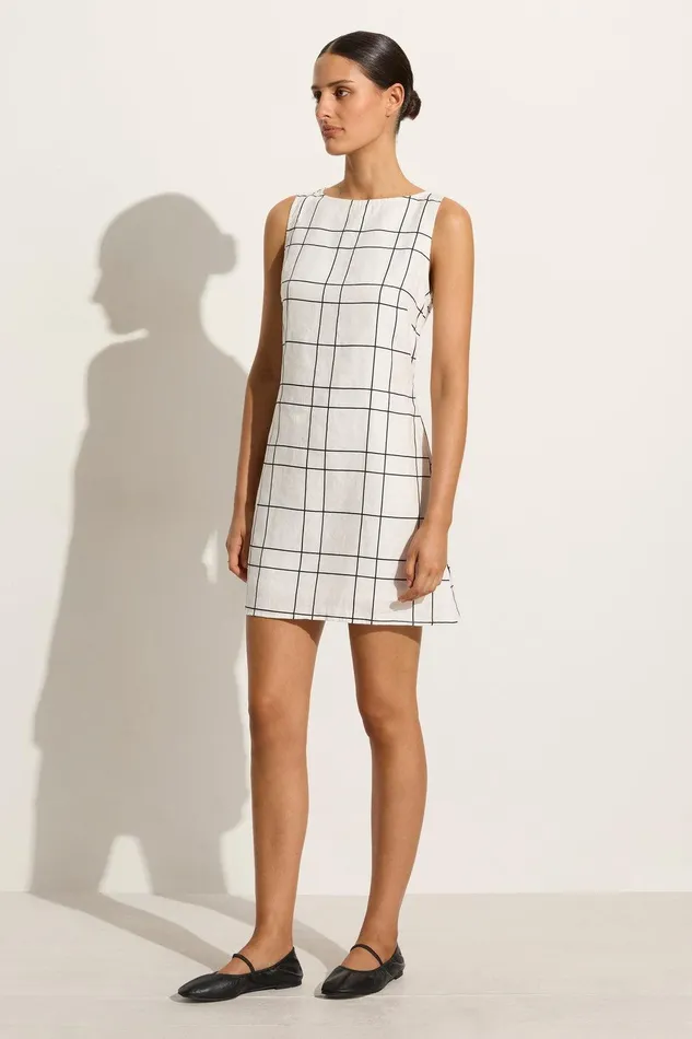 Women Lui Mini Dress Letizia Check White Faithfull The Brand Dresses Women Lui Mini Dress Letizia Check White Faithfull The Brand Dresses