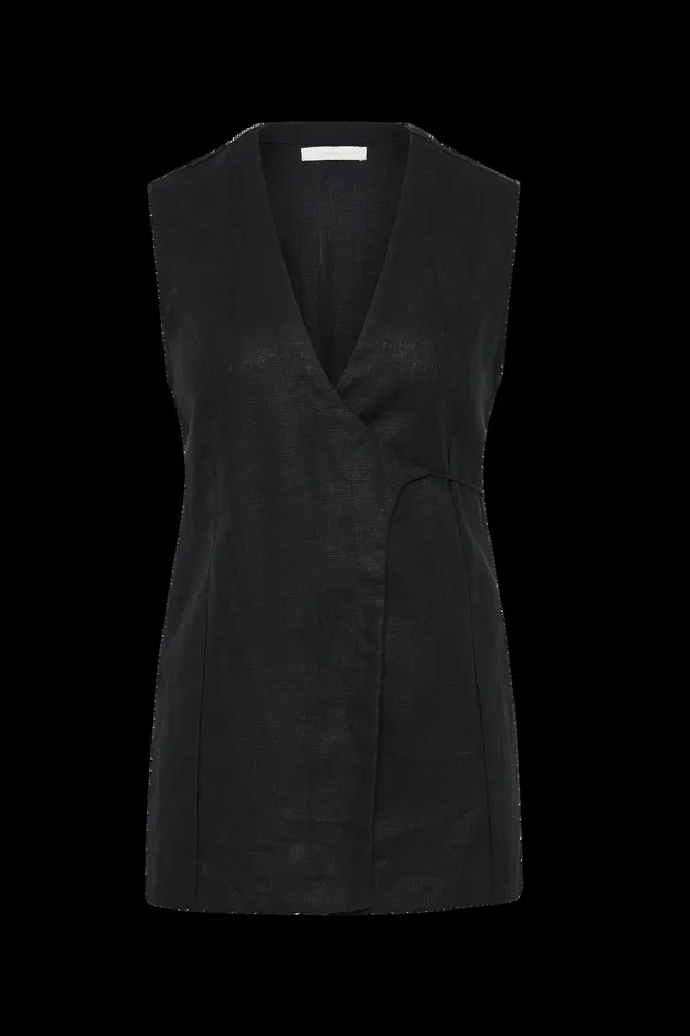 Women Lulea Wrap Vest Black Faithfull The Brand Tops Women Lulea Wrap Vest Black Faithfull The Brand Tops
