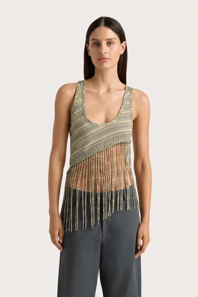 Women Maceio Top Lemon Navy Stripe Faithfull The Brand Tops