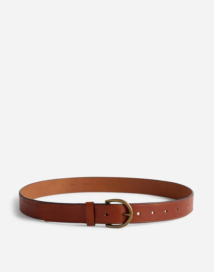 Women Madewell Medium Perfect Leather Belt Pecan Madewell Belts