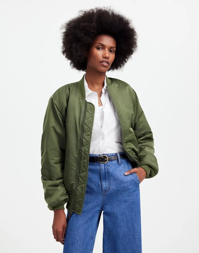 Women Madewell X Alpha Industries MA1 Flight Jacket Heritage Olive Madewell Coats Jackets Women Madewell X Alpha Industries MA1 Flight Jacket Heritage Olive Madewell Coats Jackets