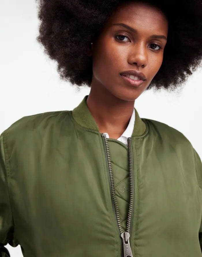 Women Madewell X Alpha Industries MA1 Flight Jacket Heritage Olive Madewell Coats Jackets