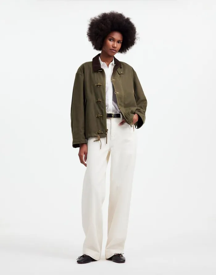 Women Madewell X Alpha Industries Waxed Cotton Car Coat Cargo Olive Madewell Coats Jackets Women Madewell X Alpha Industries Waxed Cotton Car Coat Cargo Olive Madewell Coats Jackets