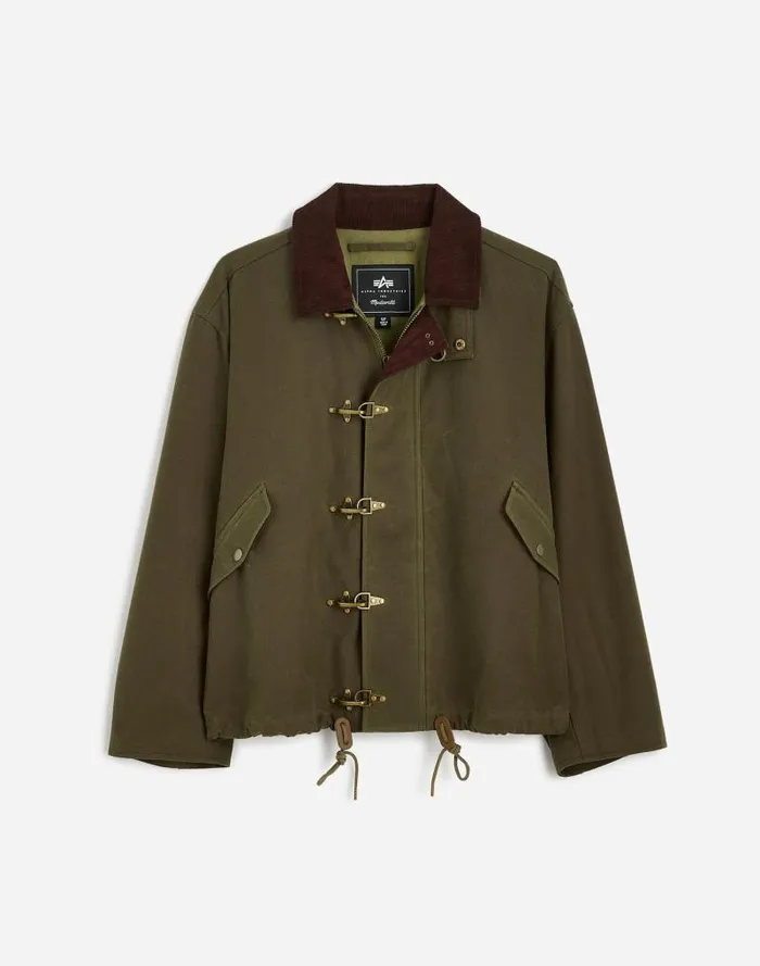 Women Madewell X Alpha Industries Waxed Cotton Car Coat Cargo Olive Madewell Coats Jackets