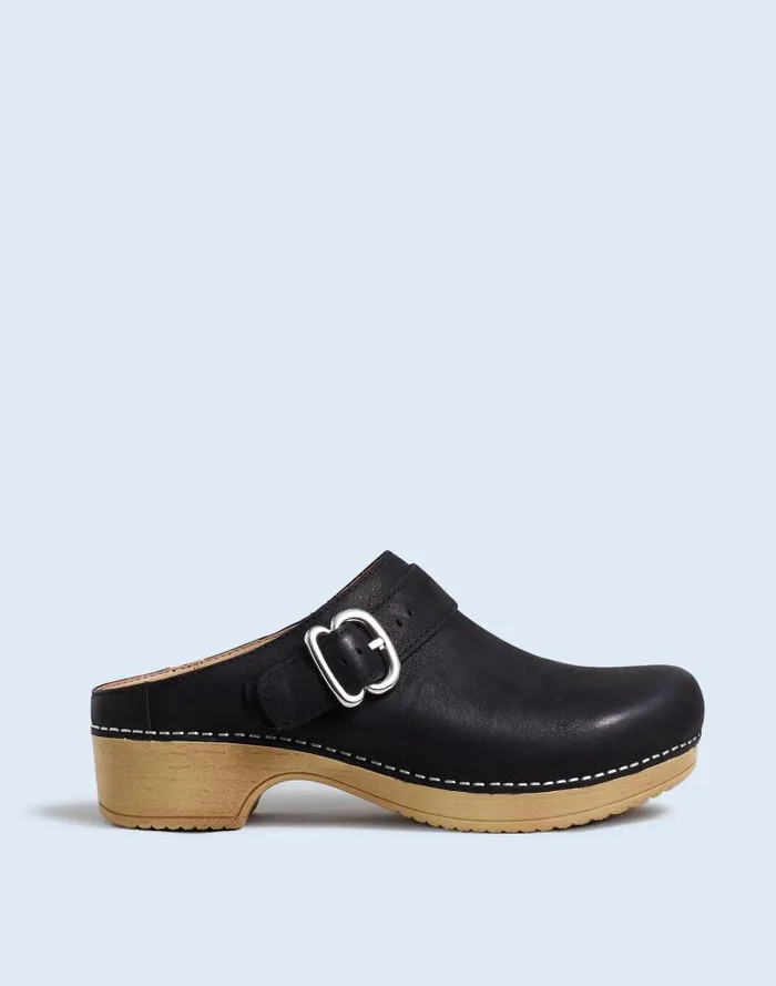 Women Madewell X Dansko Brinn Mules In Leather Black Madewell Heels
