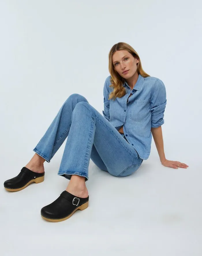 Women Madewell X Dansko Brinn Mules In Leather Black Madewell Heels