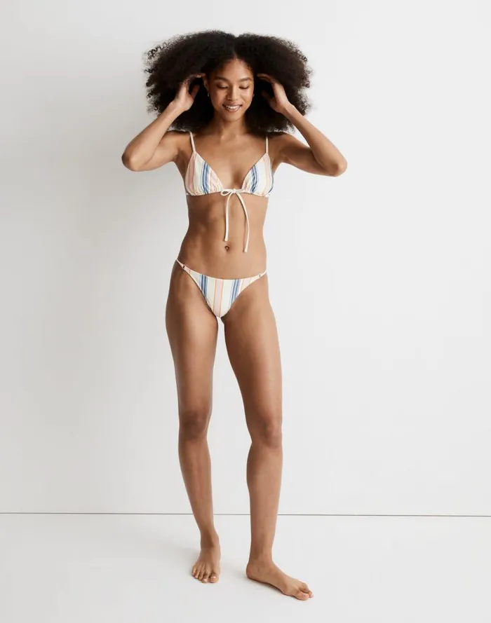 Women Madewell X OOKIOH Goa Bikini Bottom In Cabana Stripe Cabana Stripe Madewell Swim