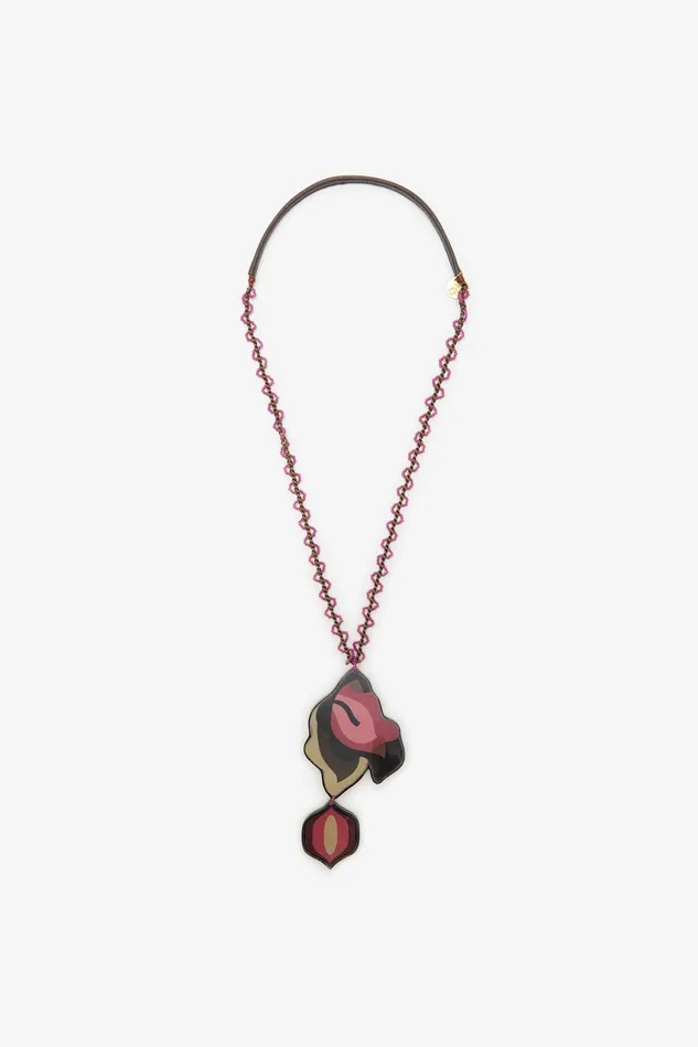Women Malparmi Bijoux Camo Leaves Necklace Pinkbeigeblack