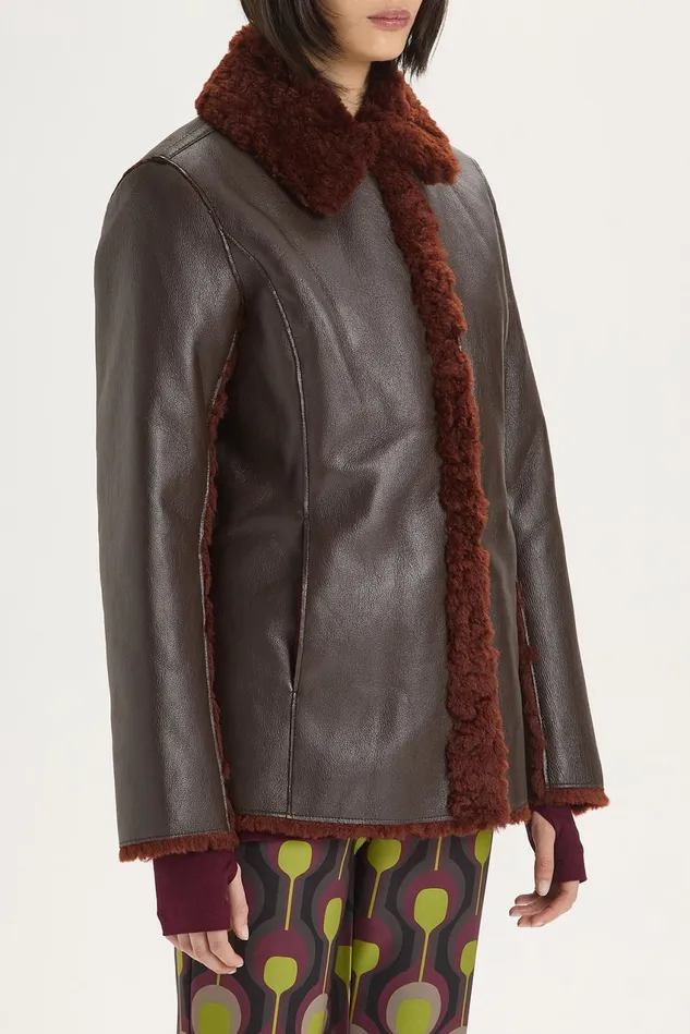 Women Malparmi Coats Eco Ram Look Jacket Bordeaux