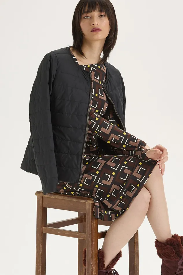 Women Malparmi Jackets Eco Padded Nylon Jacket Blackgrey