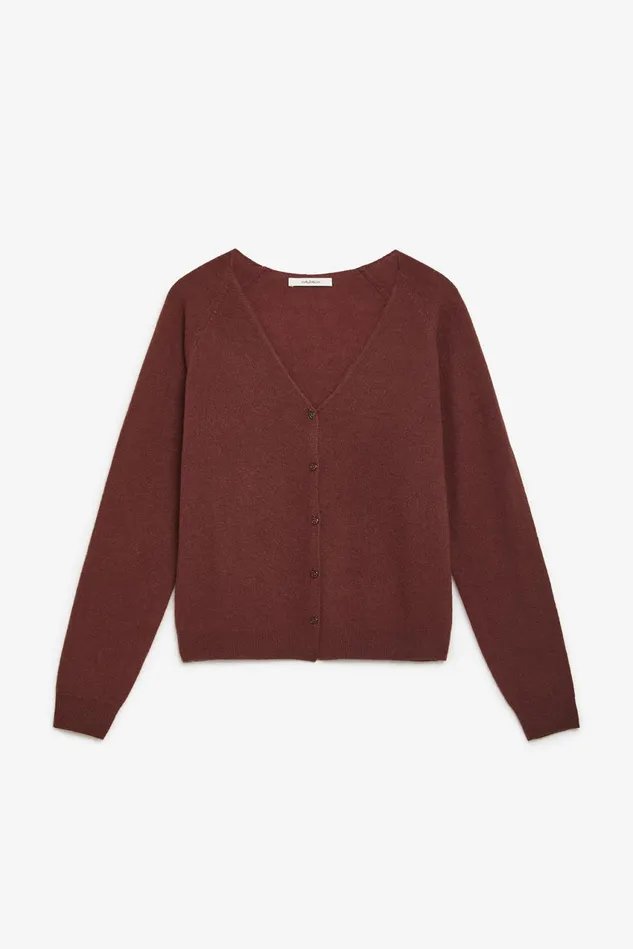 Women Malparmi Knitwear Cashmere Wool Cardigan Bordeaux