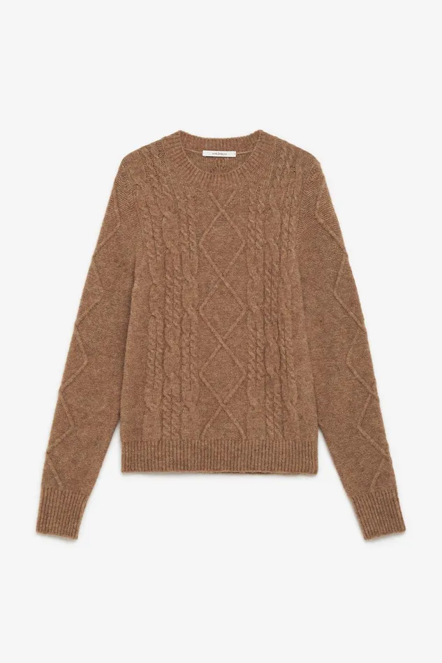 Women Malparmi Knitwear Cozy Alpaca Sweater Dark Beige
