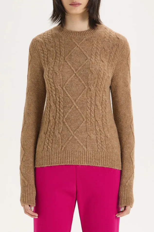 Women Malparmi Knitwear Cozy Alpaca Sweater Dark Beige
